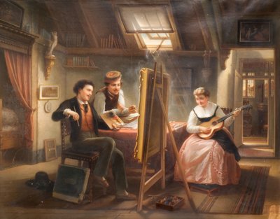 Kunstnerens Atelier, 1869. af Jozef Cornelius Correns