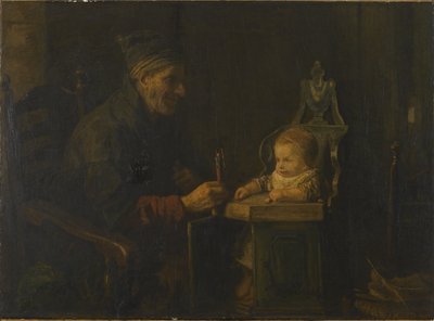 Gammel mand og baby af Jozef Israëls