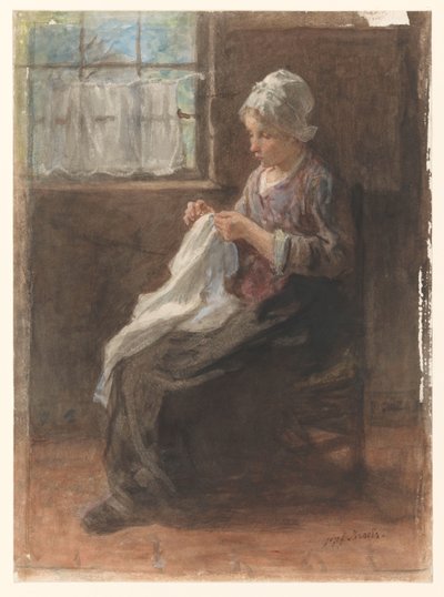 syersken af Jozef Israëls (signed by artist)