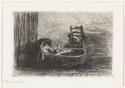 barn i vægt af Jozef Israëls (signed by artist)