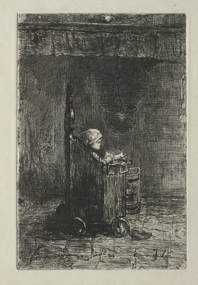Baby i sin stol af Jozef Israëls