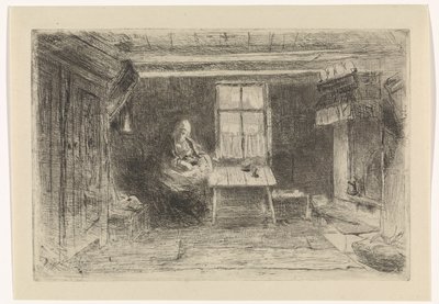 Interiør med mor og barn af Jozef Israëls