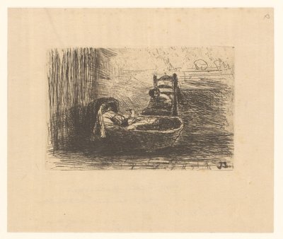 Barn i en tremmeseng Legekammerater af Jozef Israëls