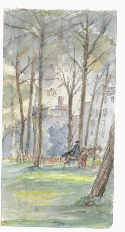 Park med hestefigurer af Jozef Israëls