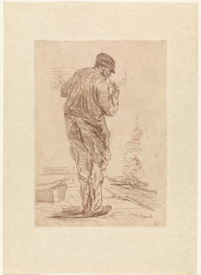 Piberygende mand af Jozef Israëls