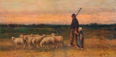 Flokkens tilbagevenden, c1899 af Jozef Israëls