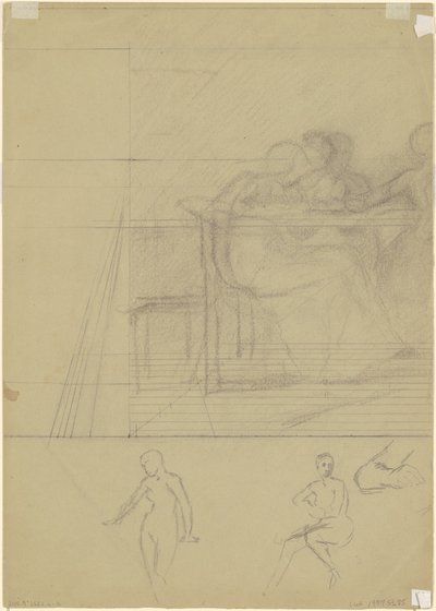 Studier af figurer [verso] af Jr. Enoch Wood Perry