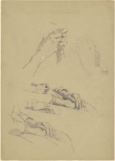 Studier af hænder [recto] af Jr. Enoch Wood Perry