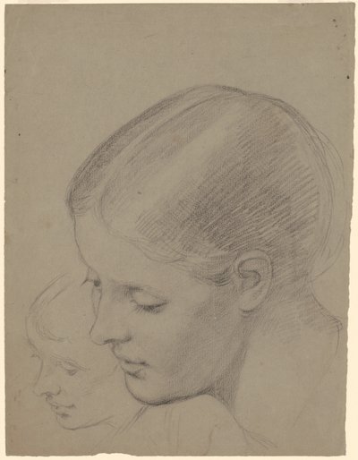 Studier af et kvindeligt hoved [recto] af Jr. Enoch Wood Perry