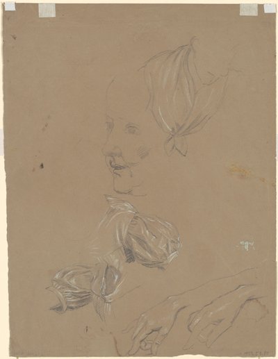 Studier af en kvinde og hendes kjole [verso] af Jr. Enoch Wood Perry