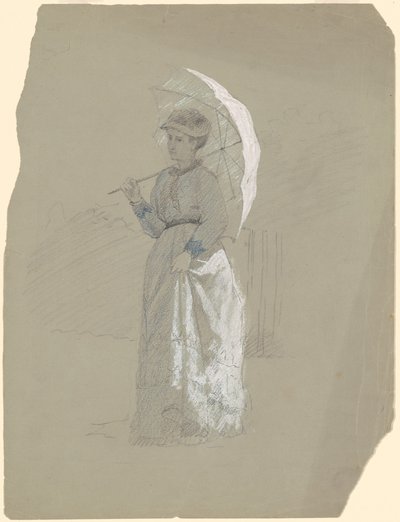 Kvinde med parasol af Jr. Enoch Wood Perry