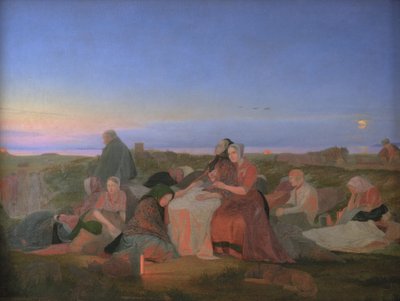 Midsommeraften. Syge mennesker sover på Sankt Helenas grav i Tisvilde af Jørgen V. Sonne