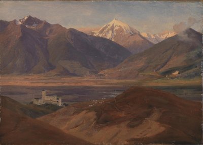 Bjerglandskab i Venosta med Castle Coira og Mountain Ortles af Jørgen V. Sonne