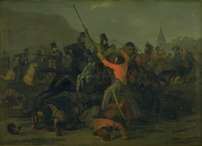 Oberst Boncke Bönnichsens fald den 6. december 1813 under en fægtning mellem jyske dragoner og kosakker af Jørgen V. Sonne