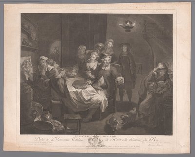 Helligtrekonger fejring Le Gateau des Rois. (titel på objekt) af Jérôme Danzel