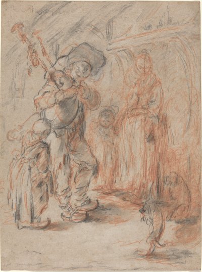 Studie til "The Kitchen With Peasants" af Jérôme François Chantereau