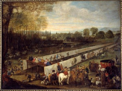 La chasse de tabladillo a Aranjuez Maleri af Juan Bautista del Mazo (1612-1667) 1600-tallet Madrid, Musee du Prado af Juan Bautista Martinez del (attr. to) Mazo