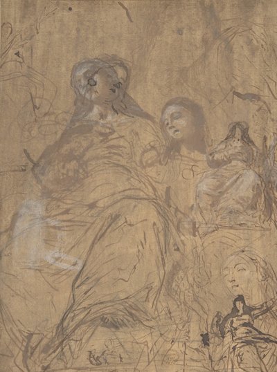 Studier til Jomfruens antagelse, 1657-60. af Juan Carreño de Miranda
