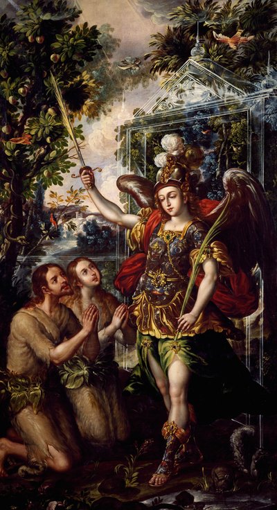 Adam og Eva fordrevet fra paradiset af Juan Correa (cirka 1646-1716) af Juan Correa