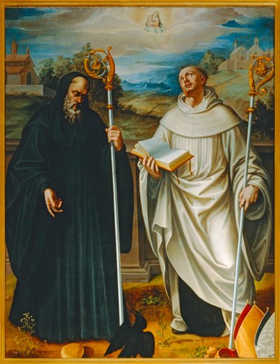 De hellige Benito og Bernardo af Clairvaux (maleri) af Juan Fernandez de Navarrete