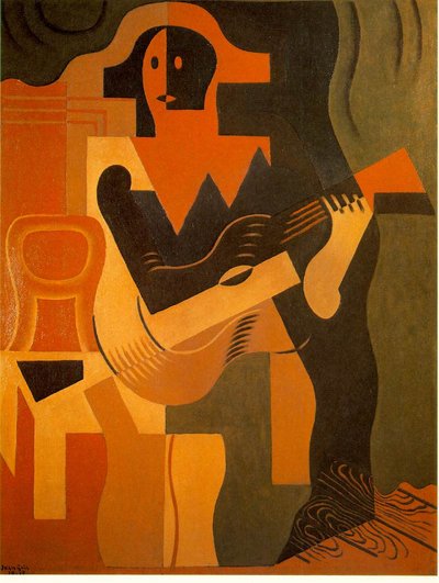 Harlekin med guitar af Juan Gris