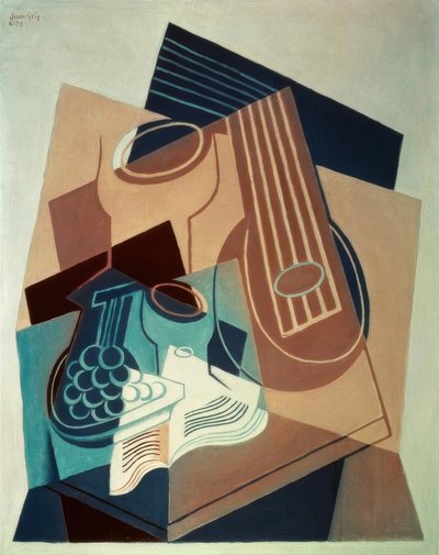 Mandolin og druer af Juan Gris