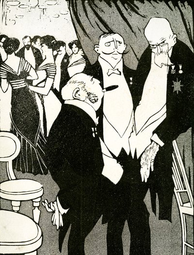 Russisk udsending debatterer det forsvarende Tyrkiet med andre ledere under en konference i 1908. af Juan Gris