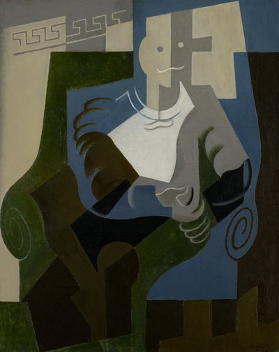 Siddende Harlekin, ca. 1920 af Juan Gris