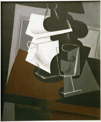Stilleben på et bord - Olie på træ af Juan Gris