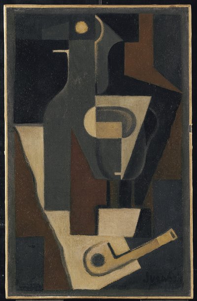 Stilleben med rør, 1918 af Juan Gris