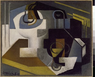 Stilleben med en frugtskål - Maleri af Juan Gris (1887-1927) af Juan Gris