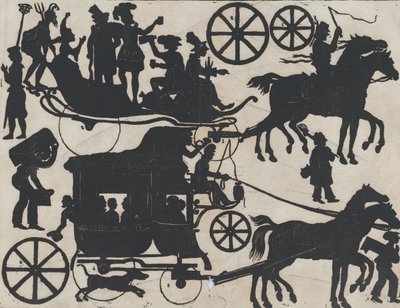 Ark 5 med figurer til kinesiske skyggedukker, ca. 1850-70. af Juan Llorens