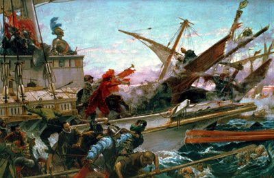 Søslaget ved Lepanto, ført af Don John af Østrig (1547-78) i 1571 af Juan Luna y Novicio
