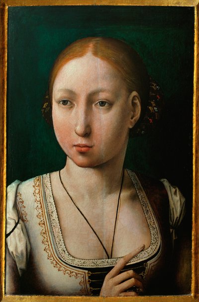Juana den Gale, hustru til Filip den Skønne, datter af Isabella af Castilia ... af Juan de (attr. to) Flandes