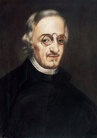 Portræt af Don Antonio de Solis y Ribadeneira, spansk historiker og forfatter (1610-1686). Maleri af Johannes Pottemageren (1640-1680). Olie på lærred Madrid, Lazarus Galdiano Foundation. af Juan de Alfaro