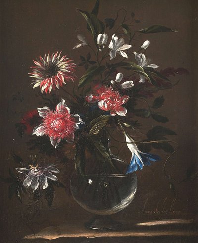 Vase med blomster af Juan de Arellano