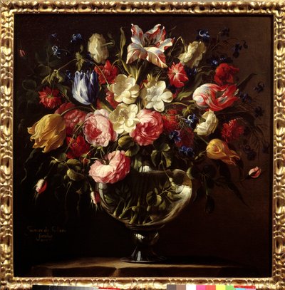 Vase med blomster. Maleri af Juan de Arellano (1614-1676) af Juan de Arellano
