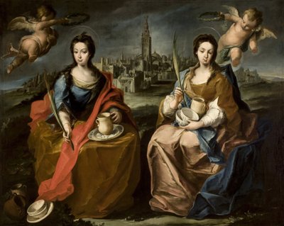 Justa og Rufina - Rococo: Saints Justa og Rufina af Espinal, Juan de (1714-1783) af Juan de Espinal