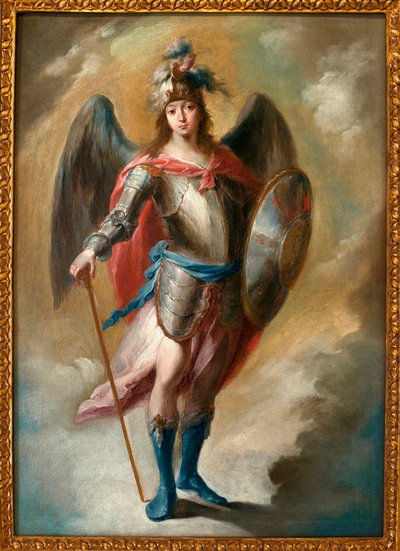 Ærkeenglen Sankt Michael - Maleri af Juan de Espinal (1714-1783), olie på lærred, ca. 1780 - Museum of Fine Arts i Sevilla, Spanien af Juan de Espinal