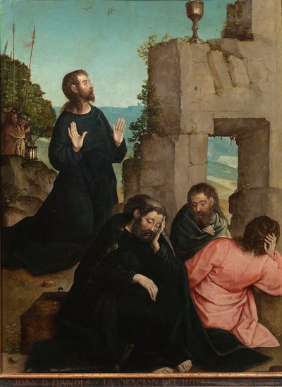 ""Agony in the Garden of Olives"" (The Agony in the Garden) Maleri af Juan de Flandes (ca. 1465-1519) 1514-1519 Dim 110x84 cm Museo del Prado, Madrid af Juan de Flandes