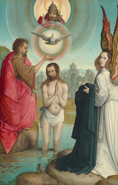 Kristi dåb, ca. 1508-1519 (olie på panel) af Juan de Flandes