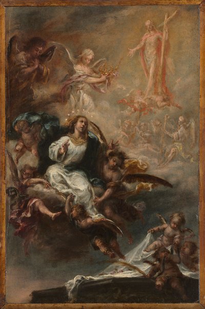 Undersøgelse til The Assumption of the Virgin for San Augustín, Sevilla, ca. 1670-1672. af Juan de Valdes Leal