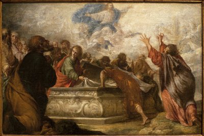 Jomfruens antagelse. Maleri af Juan de Valdes Leal (1622-1690), olie på lærred, ca. 1680. Museum of Fine Arts i Sevilla, Spanien. af Juan de Valdes Leal