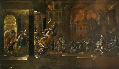 The Fire of Troy, midten af det 17. århundrede. af Juan de la Corte