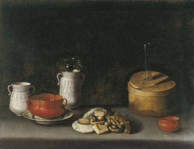 Stilleben med porcelæn og slik af Juan van der Hamen