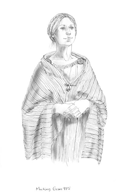 angelsaksisk kvinde, c5.-10. århundrede, c1990-2010 af Judith Dobie