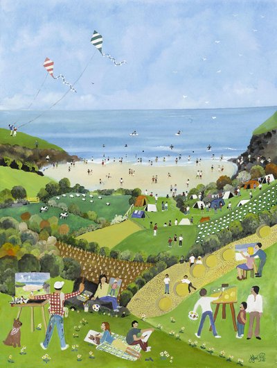 Summer Pleasures, 2009 (Gouache på papir) af Judy Joel