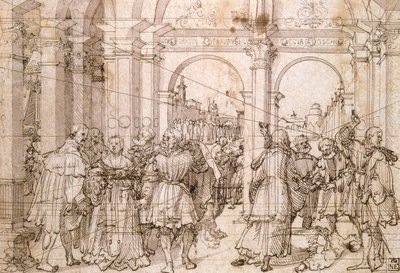 Lucretias selvmord, begyndelsen af det 16. århundrede af Jörg Breu the Elder