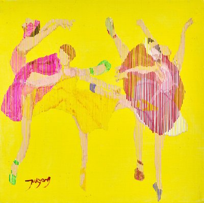 Livlige balletfigurer af Jukyong Park