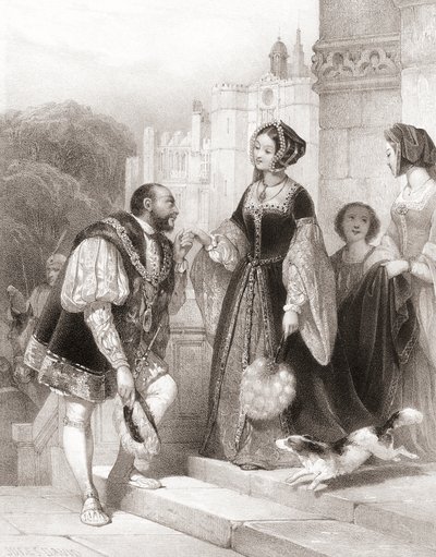 Kong Henrik VIII af England med Anne Boleyn af Jules (after) David